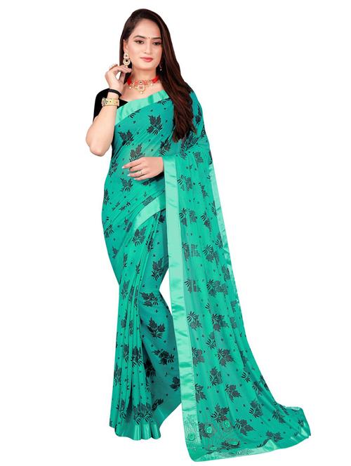 printed self design saree with blouse - 18696515 - Very Small Image - 1