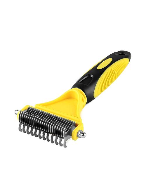yellow plastic pet comb brush - 18697177 - Very Small Image - 1