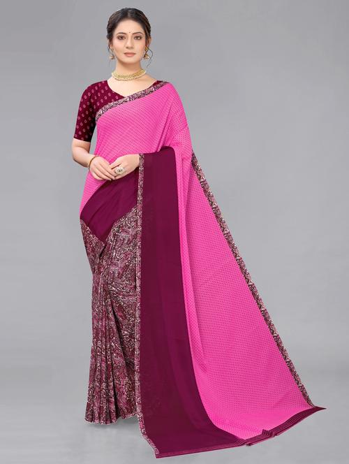 digital printed saree with blouse - 18697630 - Very Small Image - 1