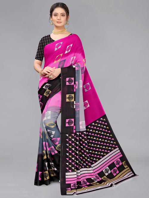 digital printed saree with blouse - 18697635 - Very Small Image - 1