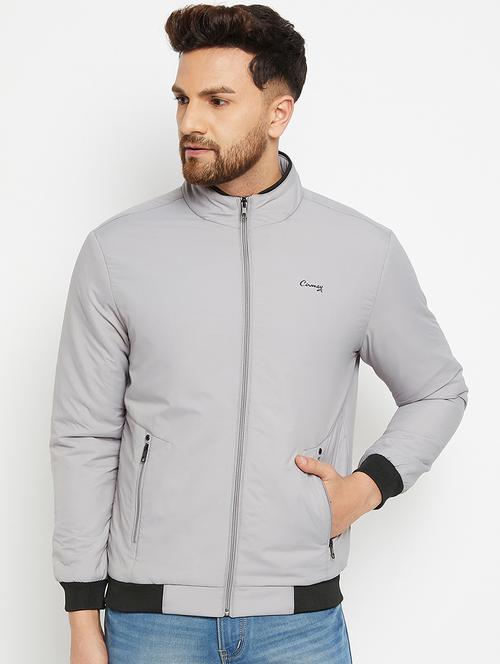 grey polyester bomber jacket - 18697681 - Very Small Image - 1