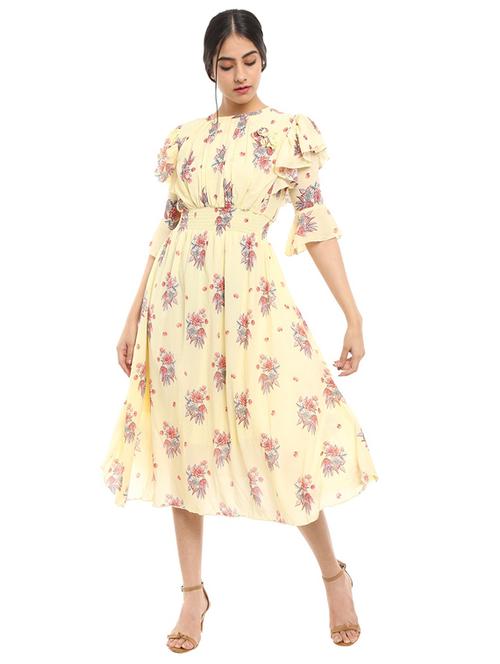 yellow cotton tiered dress - 18698523 - Very Small Image - 1