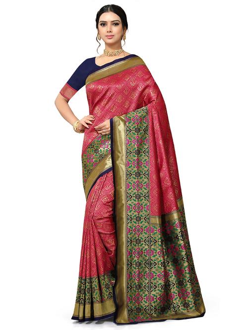 zari bordered woven saree - 18701103 - Very Small Image - 1