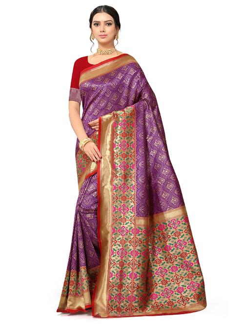 zari bordered woven saree - 18701104 - Very Small Image - 1