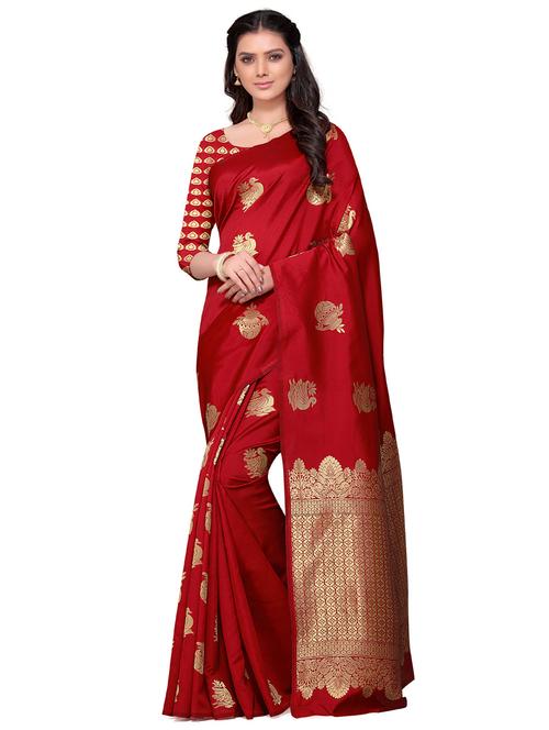 jacquard design fancy saree with blouse - 18701111 - Very Small Image - 1