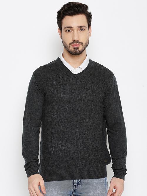 grey full sleeved pullover - 18701625 - Very Small Image - 1