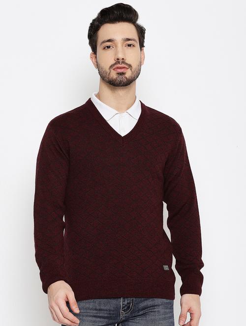 maroon full sleeved pullover - 18701628 - Very Small Image - 1