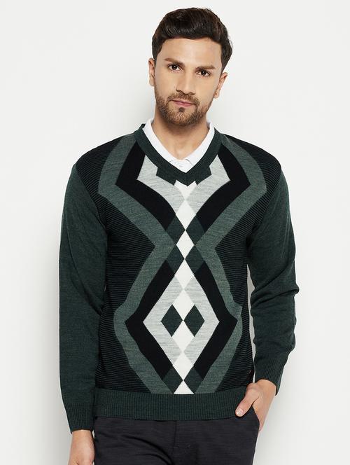 green full sleeved pullover - 18701631 - Very Small Image - 1