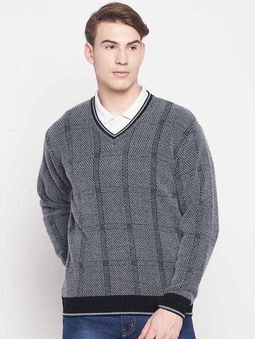 grey full sleeved pullover - 18701636 - Very Small Image - 1
