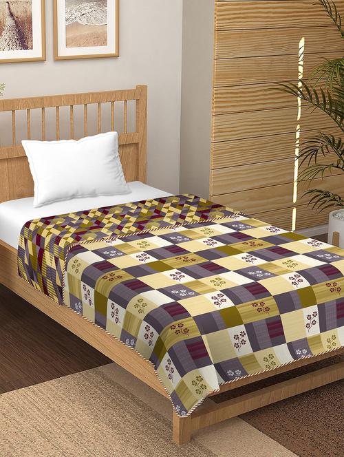 100 % cotton, abstract print reversible single dohar/ac blanket - 18702019 - Very Small Image - 1