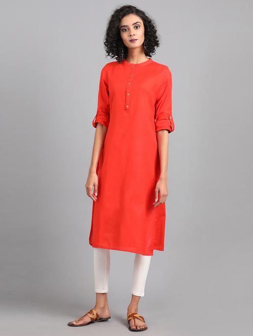 women's straight kurta - 18703524 - Very Small Image - 1