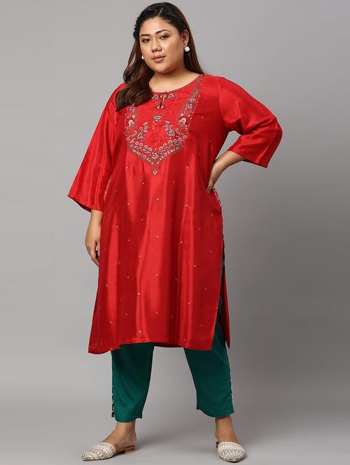 women's straight kurta - 18703591 - Very Small Image - 1