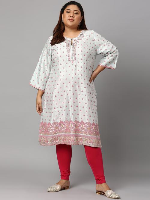 women's straight kurta - 18703606 - Very Small Image - 1
