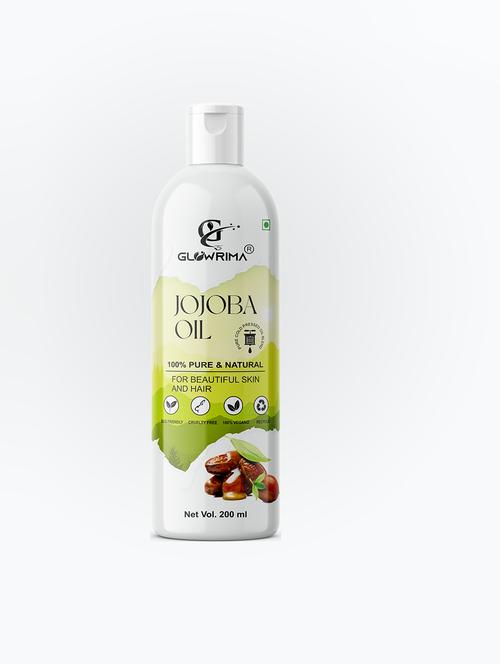 glowrima 100% pure & natural cold pressed jojoba oil for acne prone skin & hair conditioning 200ml (pack of 1) - 18704201 - Very Small Image - 1