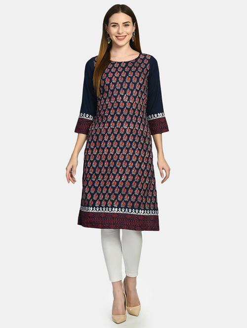 women's straight kurta - 18717168 - Very Small Image - 1