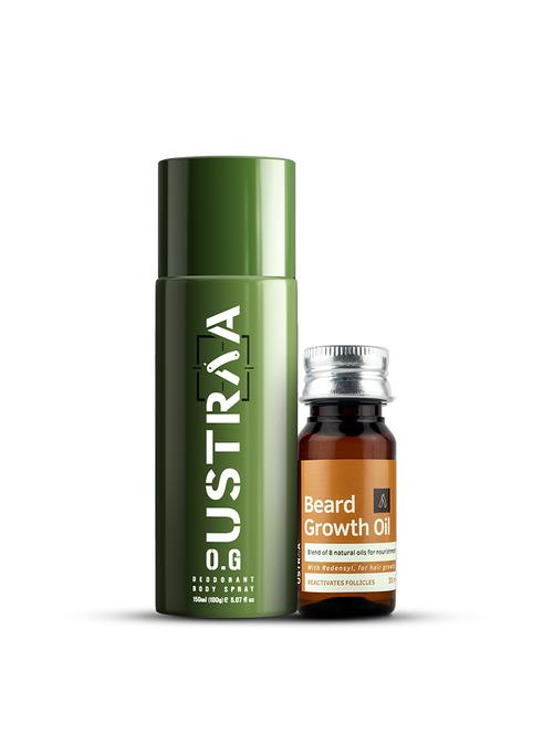 ustraa o.g deodorant - 150ml & beard growth oil - 35ml combo - 18718134 - Very Small Image - 1