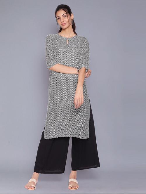 white viscose kurta pant set - 18718309 - Very Small Image - 1