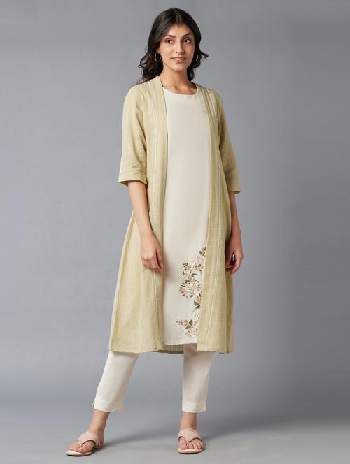 off white kurta pant set - 18718405 - Very Small Image - 1