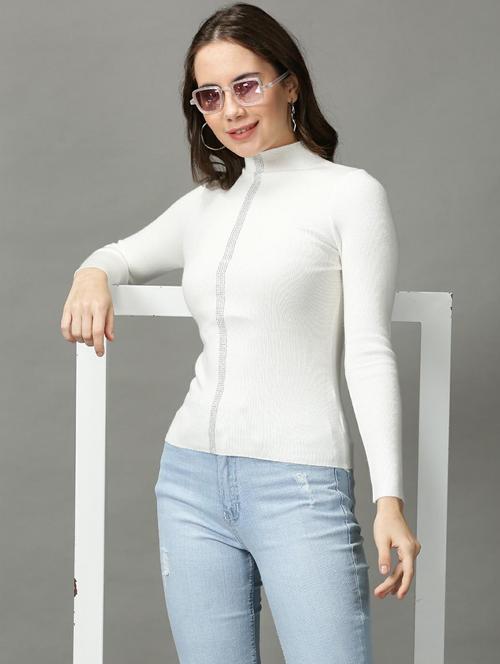 women's straight high neck top - 18718550 - Very Small Image - 1