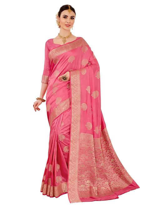 zari work self design woven saree with blouse - 18718681 - Very Small Image - 1