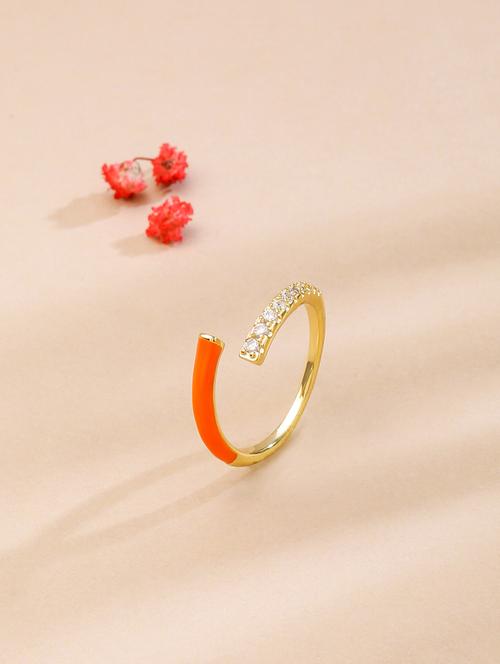 orange brass finger ring - 18718742 - Very Small Image - 1