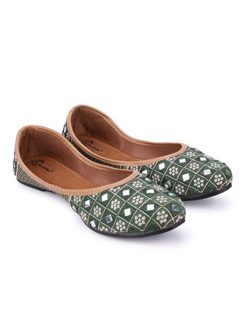 green synthetic slip on ballerina - 18718844 - Very Small Image - 1