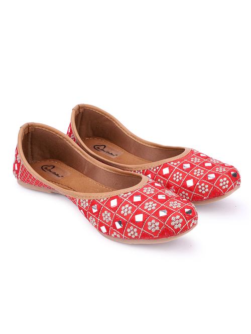 red synthetic slip on ballerina - 18718847 - Very Small Image - 1