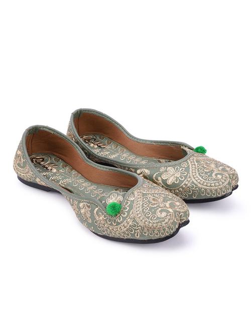 green synthetic slip on ballerina - 18718868 - Very Small Image - 1