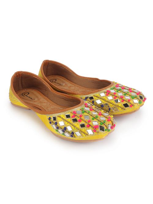 yellow synthetic slip on ballerina - 18718906 - Very Small Image - 1