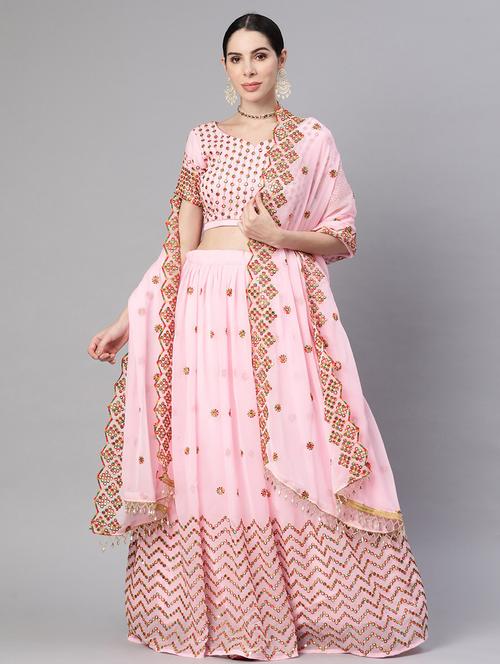 embroidered lehenga and choli with dupatta - 18719054 - Very Small Image - 1