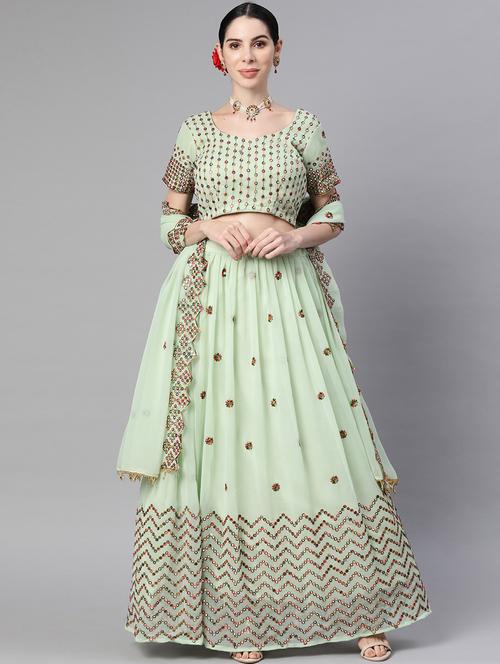 embroidered lehenga and choli with dupatta - 18719055 - Very Small Image - 1