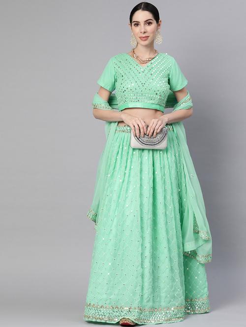 embroidered lehenga and choli with dupatta - 18719058 - Very Small Image - 1