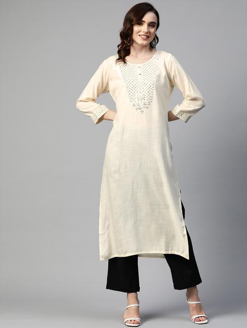 women's straight kurta - 18719073 - Very Small Image - 1