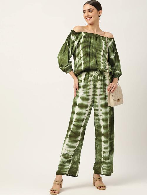 green rayon top and trouser set coord - 18719400 - Very Small Image - 1