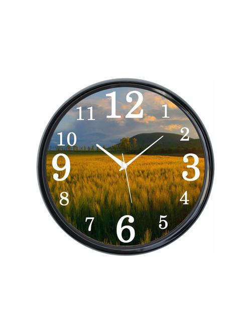 plastic wall clock round home fancy big size latest antique design ticking movement clock-plastic-black-rnd-shw0515-e - 18719514 - Very Small Image - 1