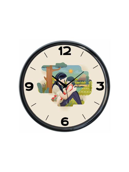 plastic wall clock round home fancy big size latest antique design ticking movement clock-plastic-black-rnd-shw0636-e - 18719517 - Very Small Image - 1
