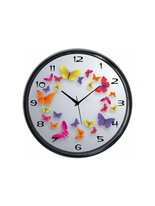 plastic wall clock round home fancy big size latest antique design ticking movement clock-plastic-black-rnd-shw0553-e - 18719640 - Very Small Image - 1