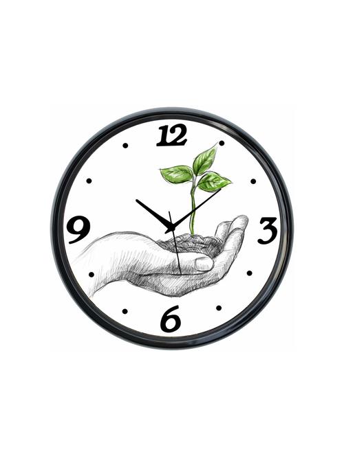 plastic wall clock round home fancy big size latest antique design ticking movement clock-plastic-black-rnd-shw0596-e - 18719682 - Very Small Image - 1