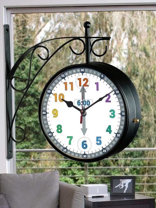 vintage double sided station wall clock - 18719740 - Very Small Image - 1