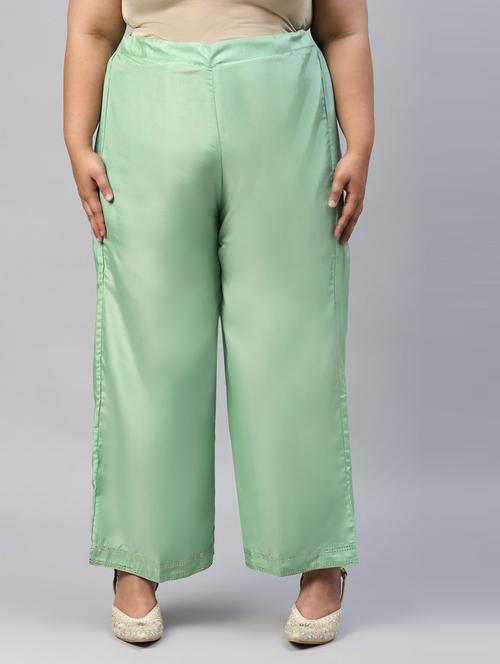 sea green solid plus palazzo - 18720490 - Very Small Image - 1