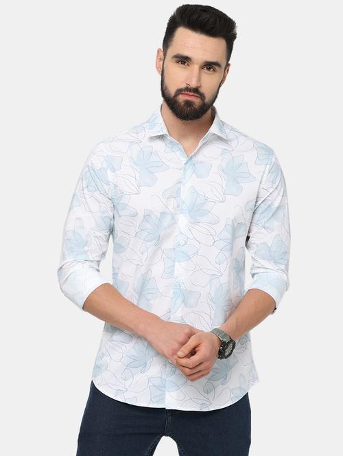 light blue printed casual shirt - 18720648 - Very Small Image - 1