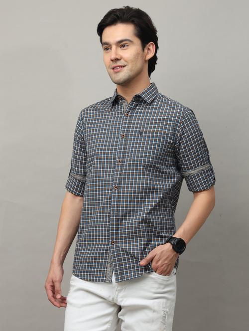 checkered design casual shirt - 18720704 - Very Small Image - 1