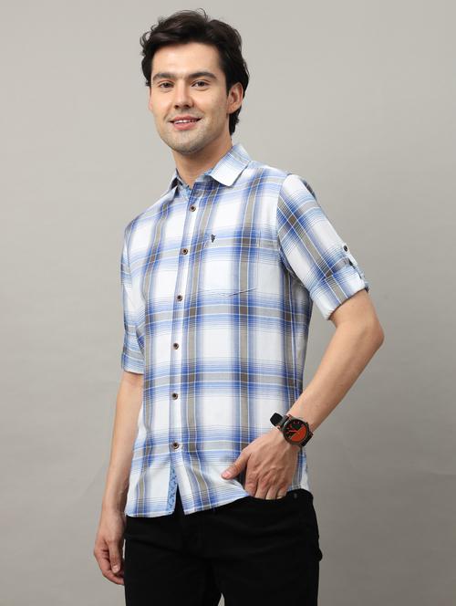 checkered design casual shirt - 18720705 - Very Small Image - 1