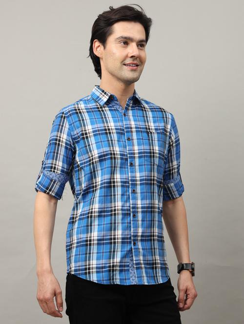 checkered design casual shirt - 18720706 - Very Small Image - 1