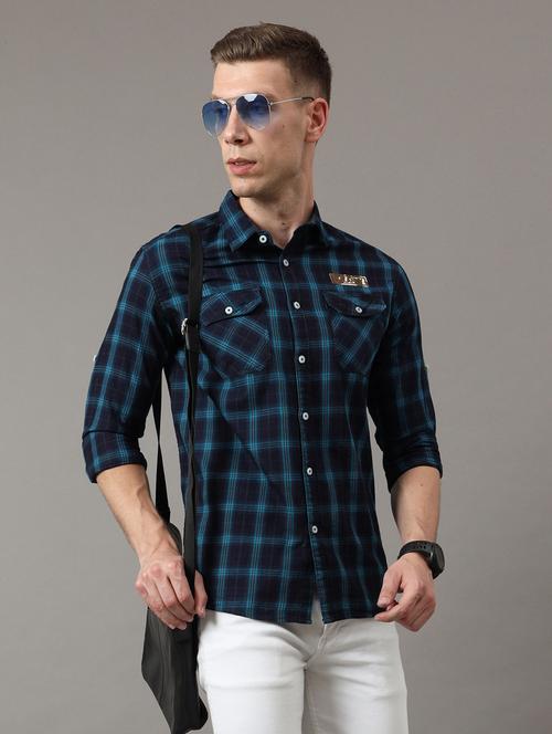 checkered design casual shirt - 18720708 - Very Small Image - 1