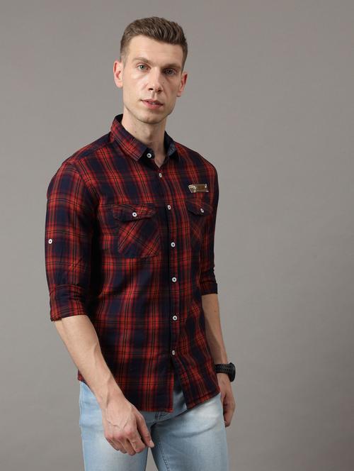 checkered design casual shirt - 18720712 - Very Small Image - 1