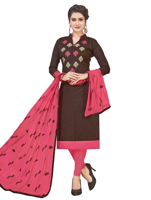 embroidered unstitched suit set - 18721002 - Very Small Image - 1