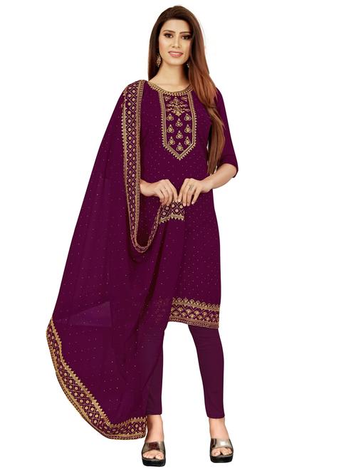 embroidered unstitched suit set - 18721020 - Very Small Image - 1