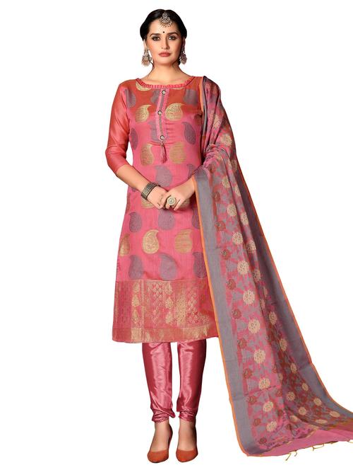embroidered unstitched suit set - 18721149 - Very Small Image - 1