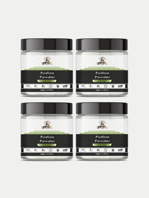 beardox 100% pure & natural pudina powder beneficial for dry acne prone skin, prevents pimples & lightens skin tone - 18721934 - Very Small Image - 1